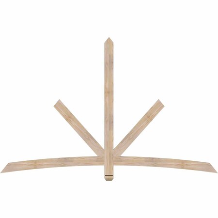 Ekena Millwork Alberta Smooth Timber Gable Bracket, Douglas Fir, 84"W x 53"H x 1 1/2"D x 3 1/2"F, 15/12 Pitch GBW084X53X0204ALB00SDF